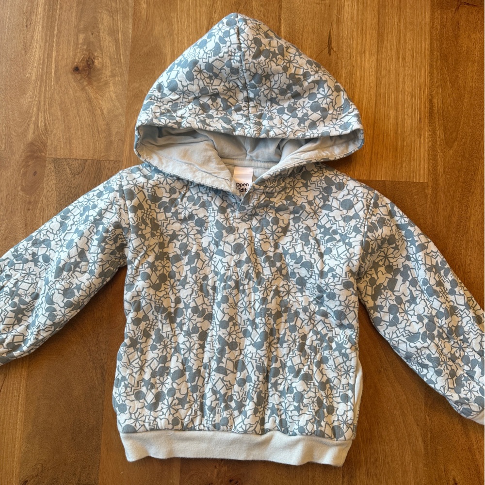 Open Edit 3T Quilted Patterned Hoodie